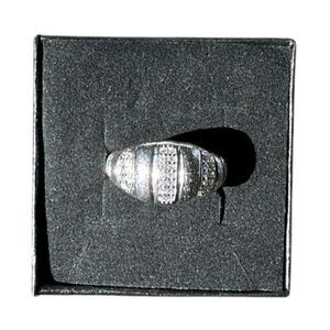 NEW 18K Brushed Textured White Gold Plated Pave CZ Accents Stack Ring 7 8 9